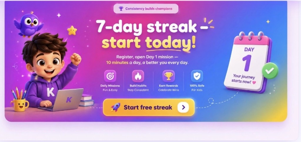 7-day streak — start today with Day 1
